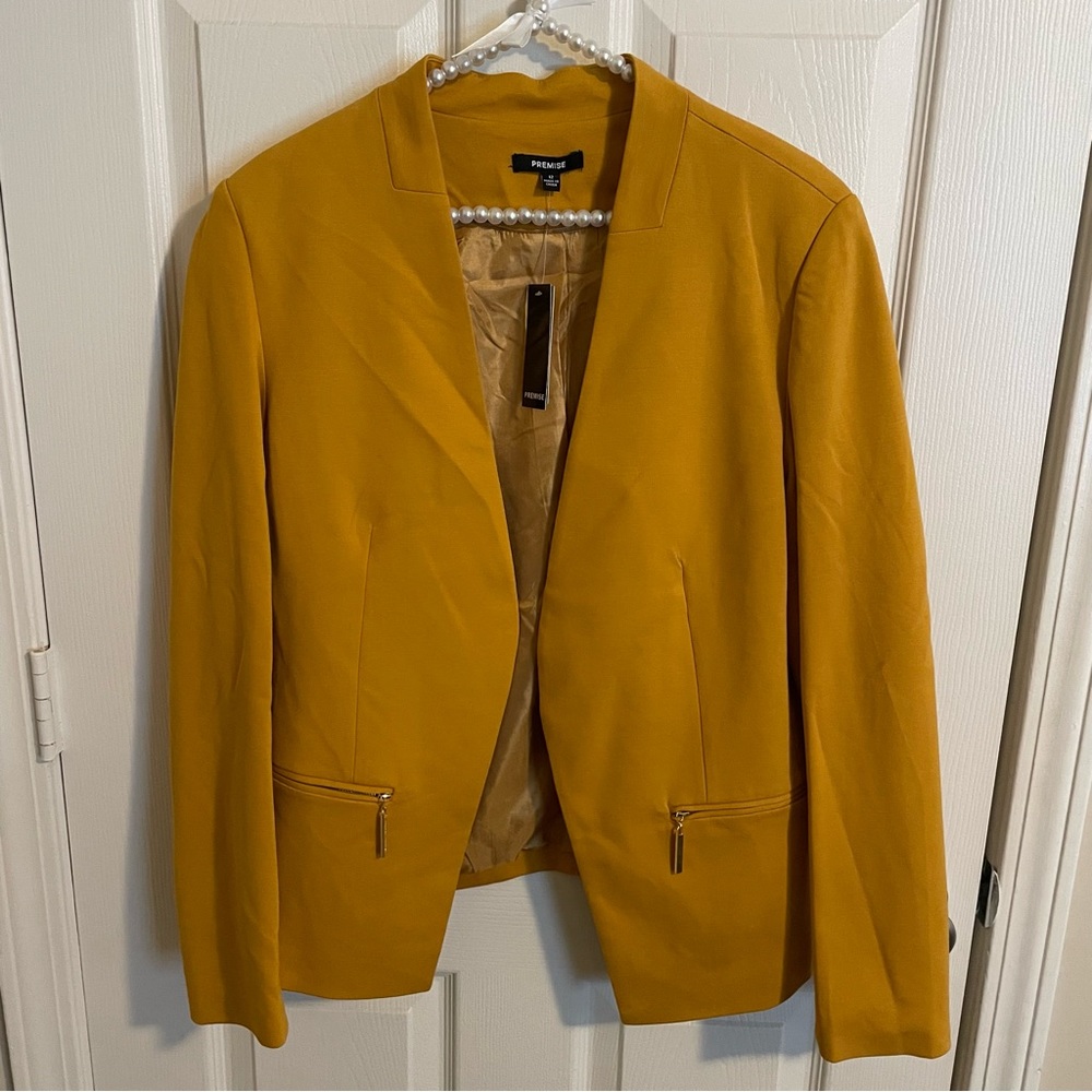 NWT Premise Mustard Yellow Blazer